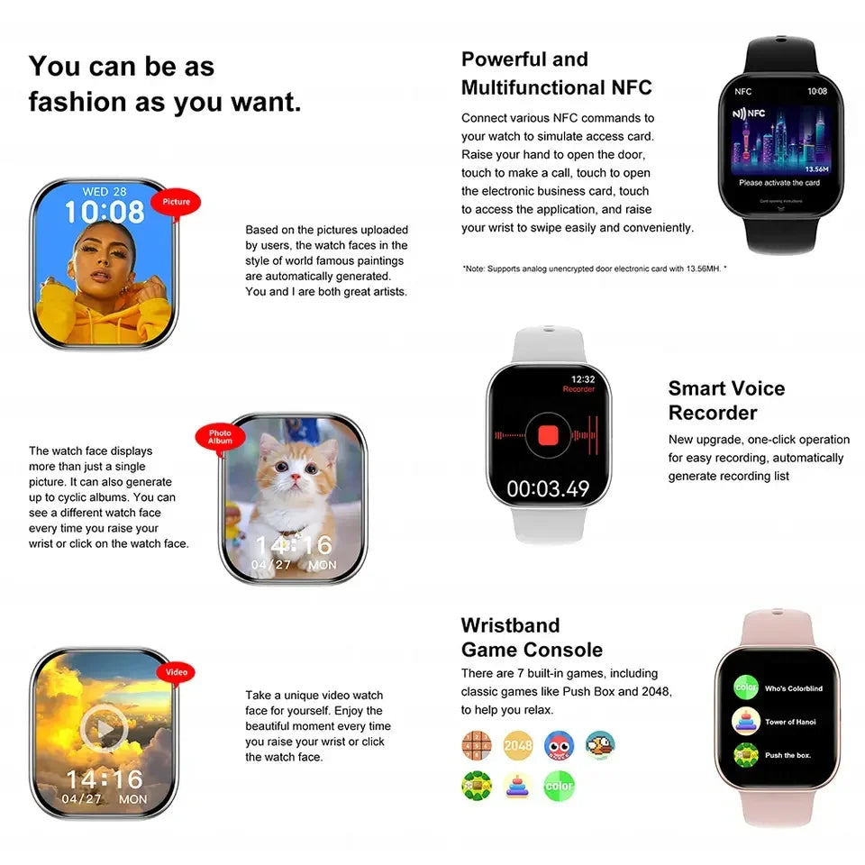 Reloj inteligente 2025, Android, iOS, Bluetooth.