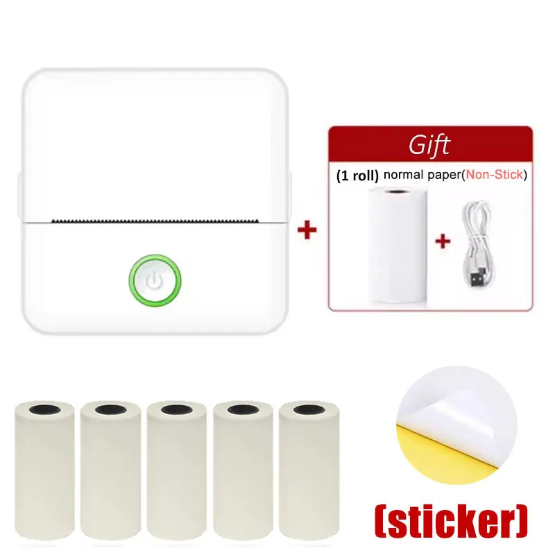 HD X6 Mini Portable Printer, Bluetooth Thermal Printer with Paper, Inkless Printing