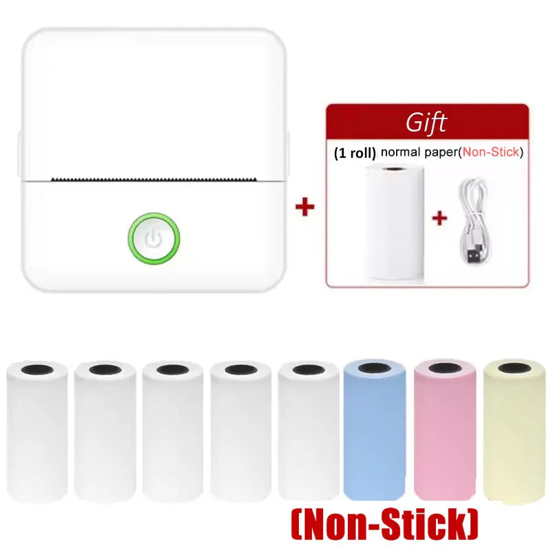 HD X6 Mini Portable Printer, Bluetooth Thermal Printer with Paper, Inkless Printing