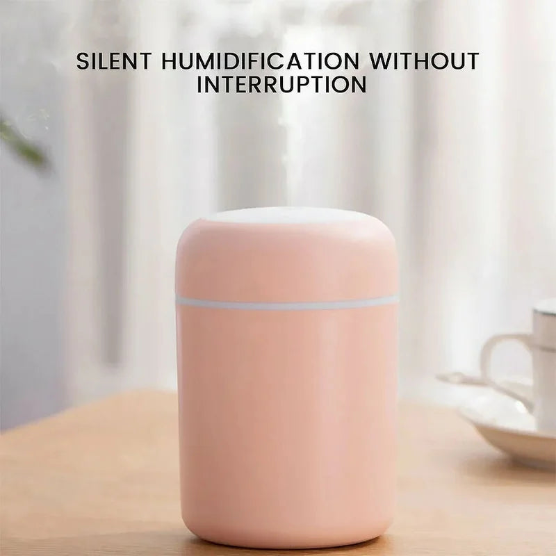 Humidificador multifunción con iluminación ambiental RGB y difusor de aromaterapia de 300ml para espacios pequeños portátil