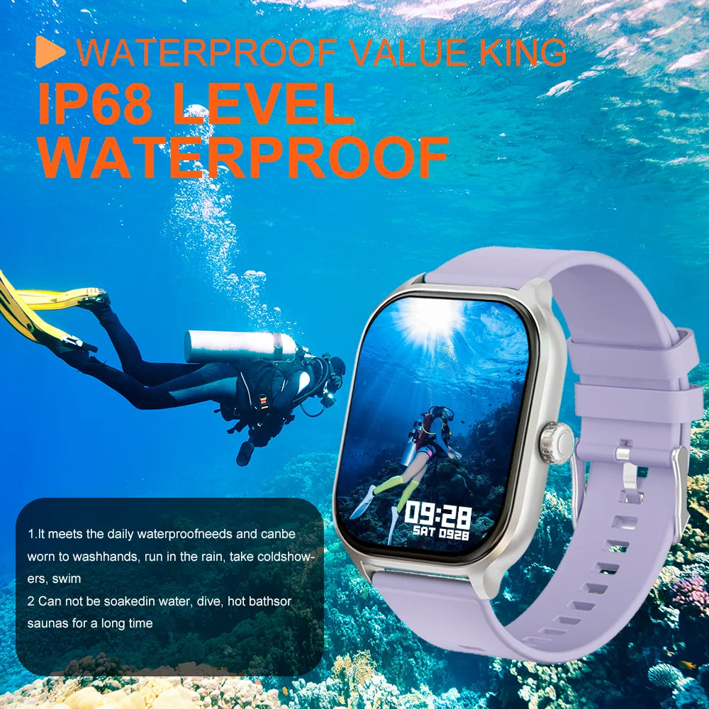 LAXASFIT 2025: Reloj Inteligente Sumergible con Pantalla 2.01" HD y Podómetro, Bluetooth.
