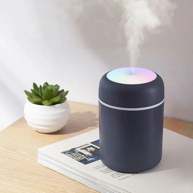 Humidificador multifunción con iluminación ambiental RGB y difusor de aromaterapia de 300ml para espacios pequeños portátil