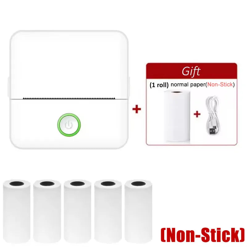 HD X6 Mini Portable Printer, Bluetooth Thermal Printer with Paper, Inkless Printing
