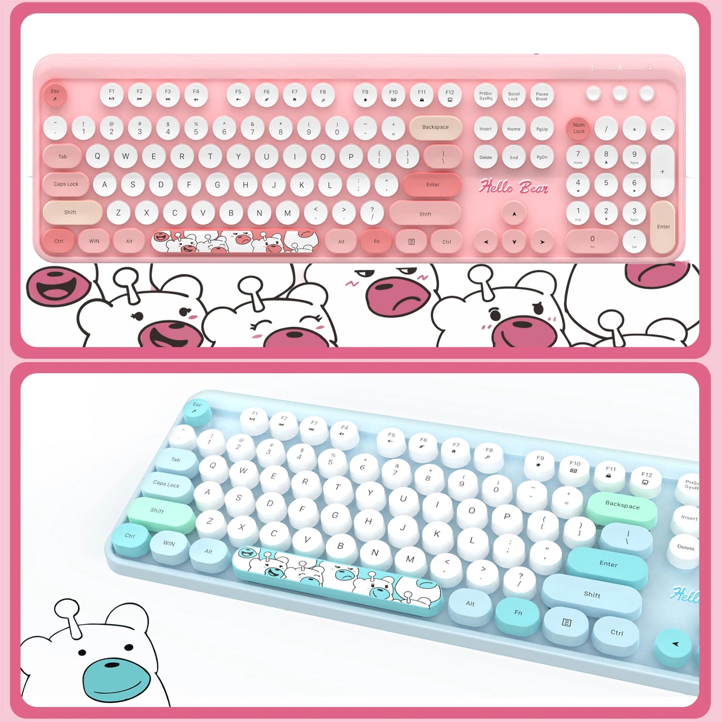 Combo de teclado y ratón inalámbricos MOFii Hello Bear, inalámbricos