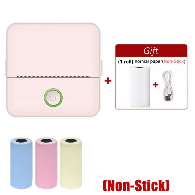 HD X6 Mini Portable Printer, Bluetooth Thermal Printer with Paper, Inkless Printing