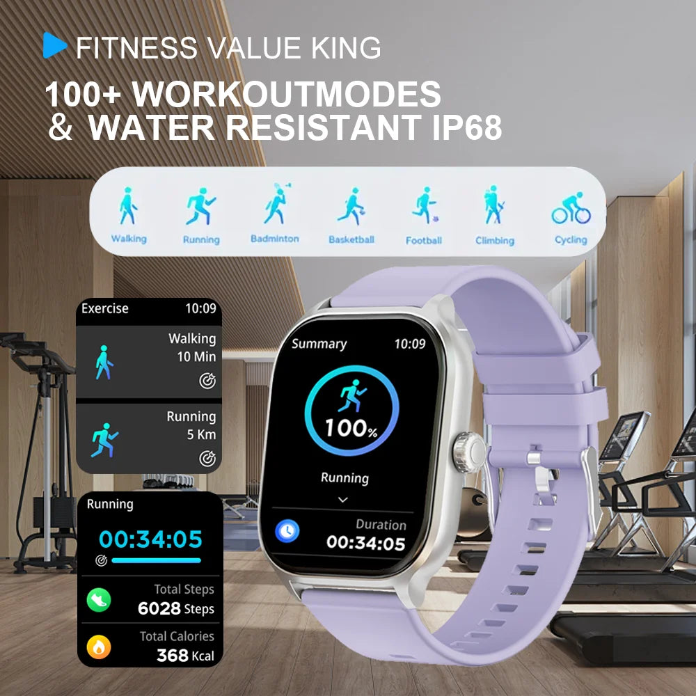 LAXASFIT 2025: Reloj Inteligente Sumergible con Pantalla 2.01" HD y Podómetro, Bluetooth.