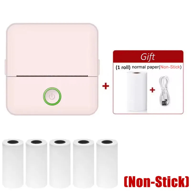 HD X6 Mini Portable Printer, Bluetooth Thermal Printer with Paper, Inkless Printing