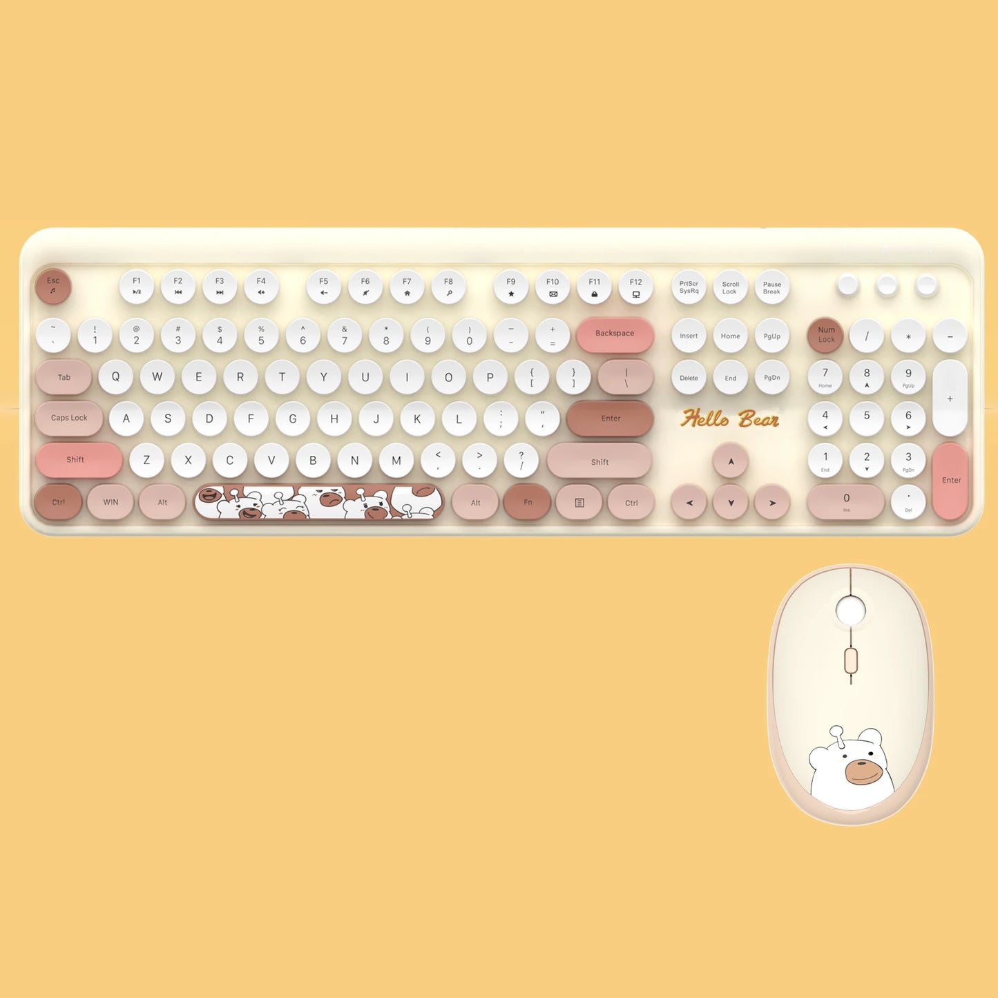 Combo de teclado y ratón inalámbricos MOFii Hello Bear, inalámbricos