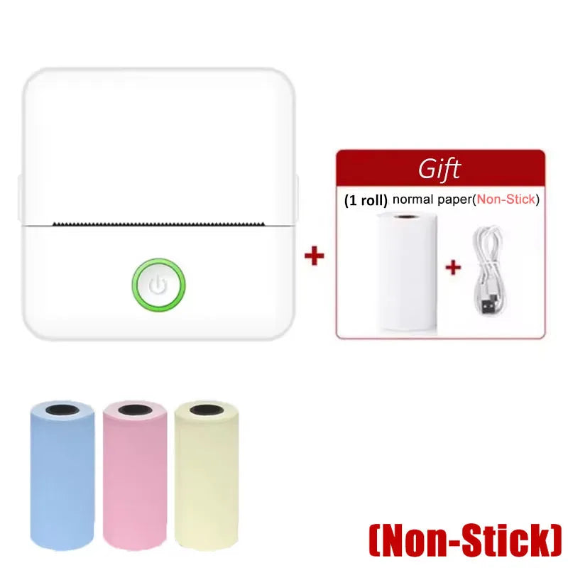 HD X6 Mini Portable Printer, Bluetooth Thermal Printer with Paper, Inkless Printing