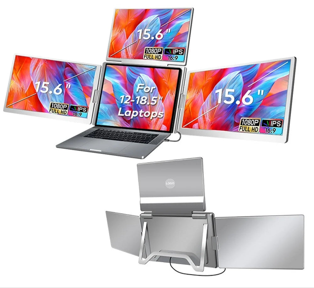 Monitor Triple Portátil: Expande Tu Pantalla al Instante