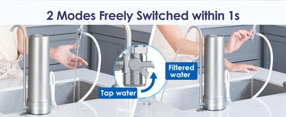 Filtro de agua para encimera Waterdrop, filtro de agua para grifo de acero inoxidable