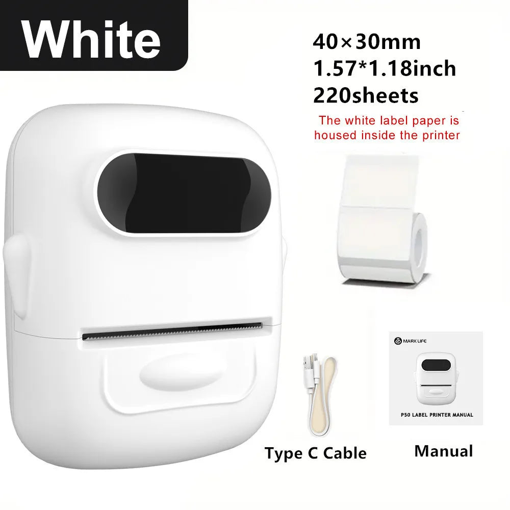 Mini Impresora inalámbrica, sin tinta, Bluetooth, térmica, etiquetas adhesivas