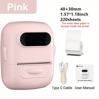 Mini Impresora inalámbrica, sin tinta, Bluetooth, térmica, etiquetas adhesivas