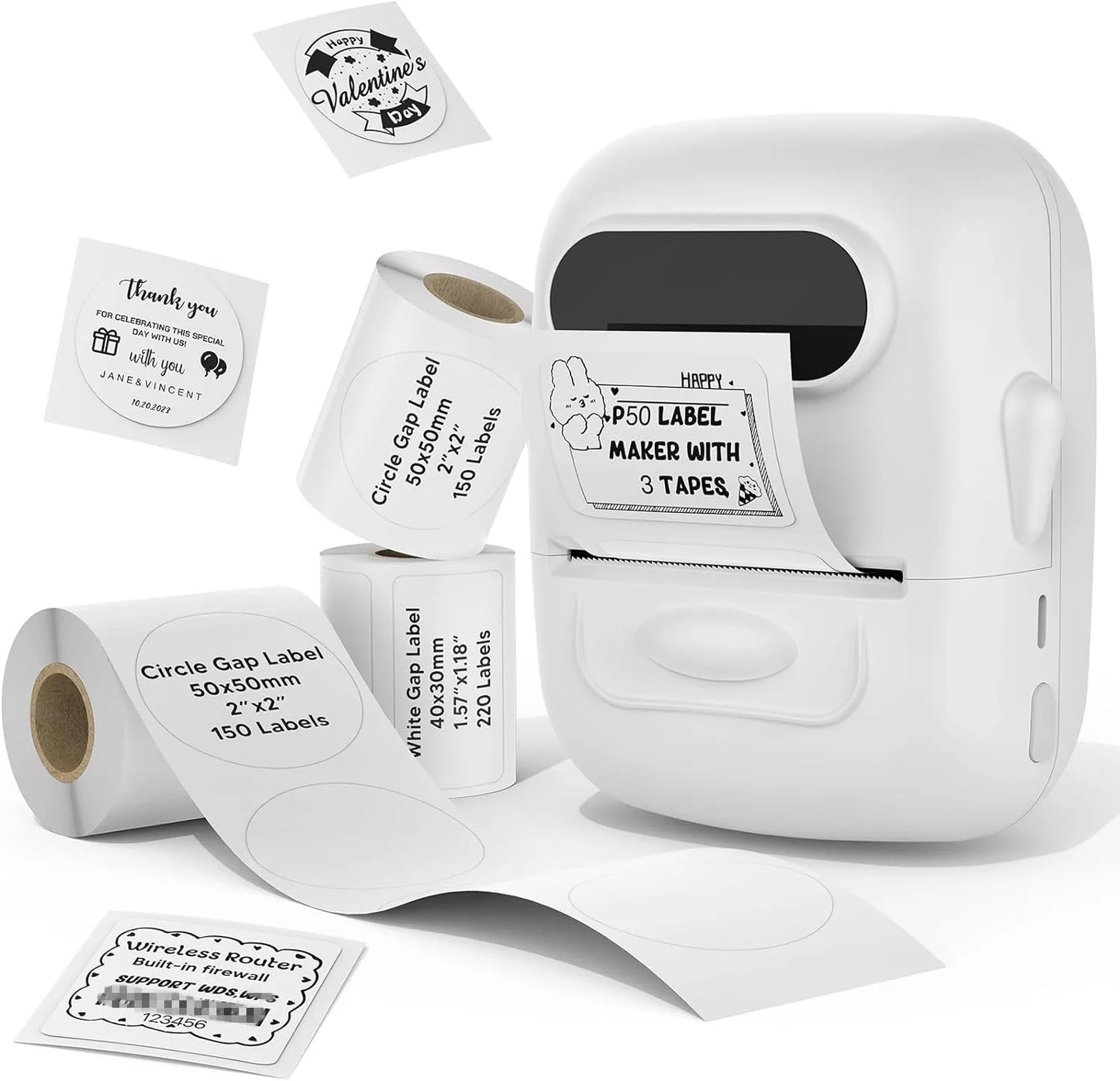 Mini Impresora inalámbrica, sin tinta, Bluetooth, térmica, etiquetas adhesivas