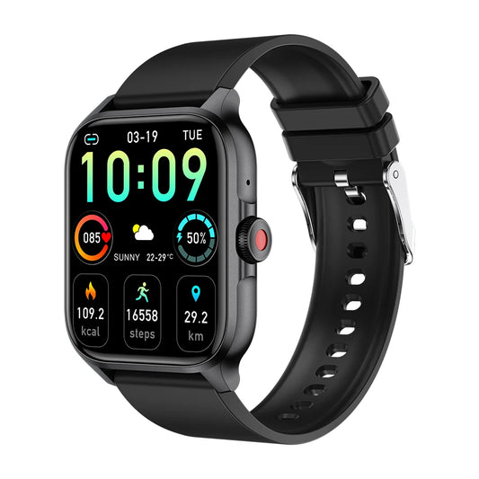 Relojes inteligentes fitness Bluetooth con asistente de voz IA.