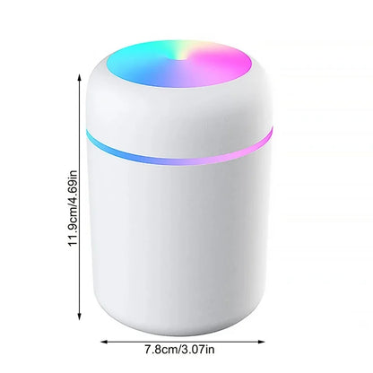 Humidificador multifunción con iluminación ambiental RGB y difusor de aromaterapia de 300ml para espacios pequeños portátil
