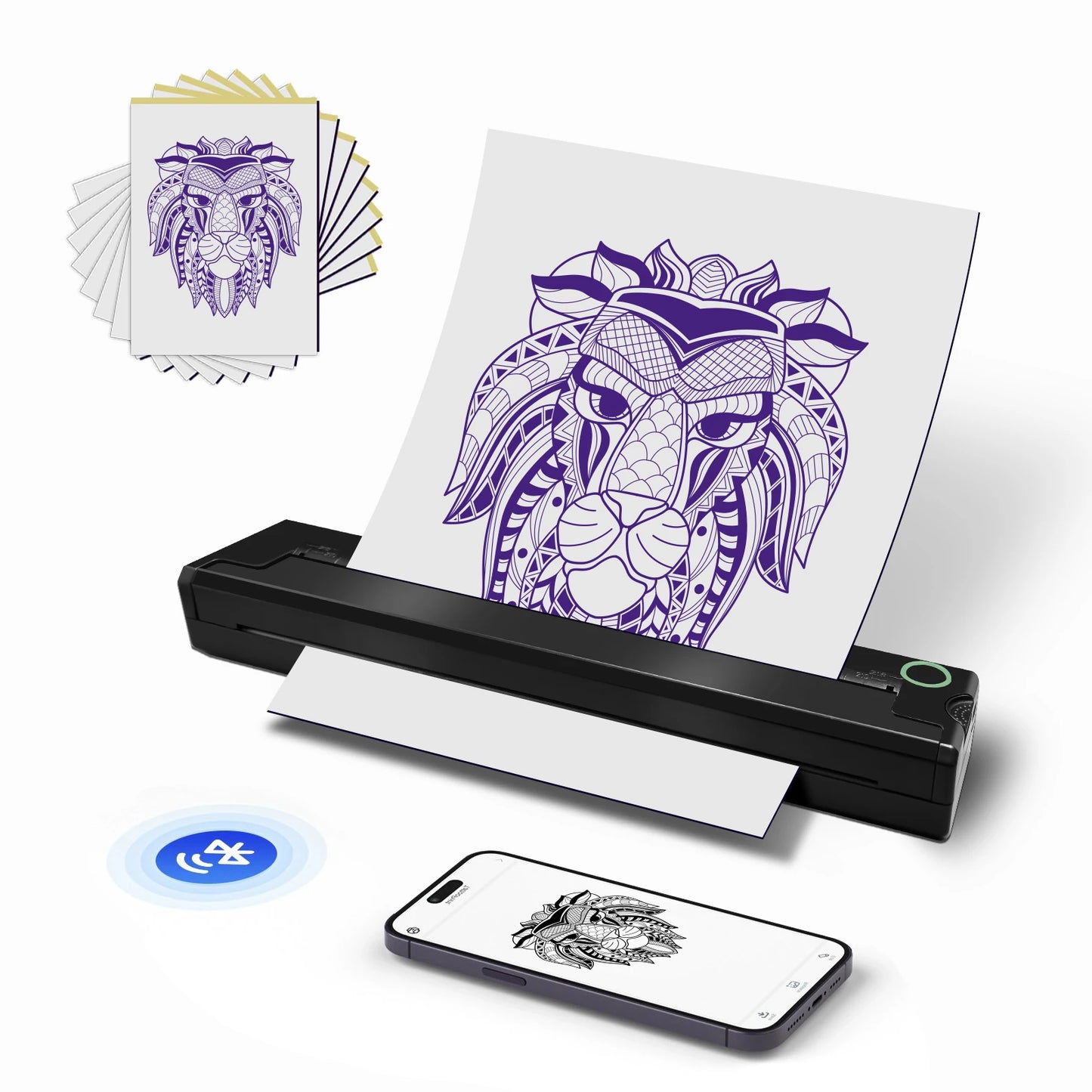 Impresora portátil térmica para tatuajes, plantillas, PDF, Word, Office, impresión A4, transferencia inalámbrica de fotos