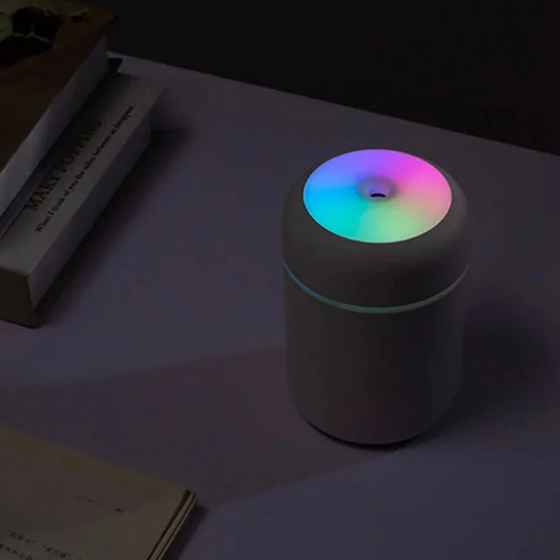 Humidificador multifunción con iluminación ambiental RGB y difusor de aromaterapia de 300ml para espacios pequeños portátil