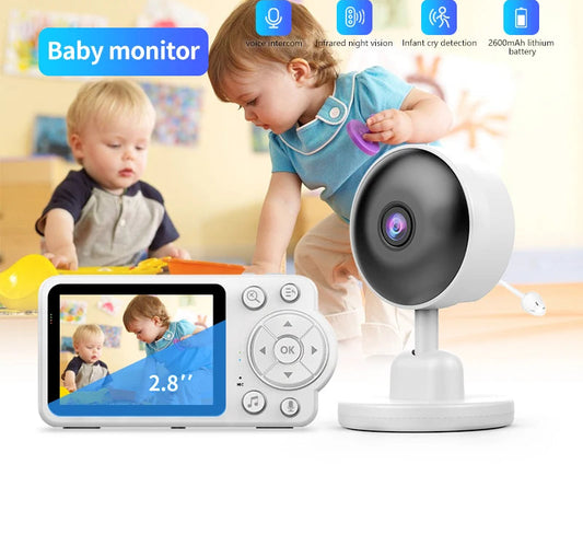 Monitor de bebé con intercomunicador de voz y audio, visión nocturna por infrarrojos para bebé con monitor