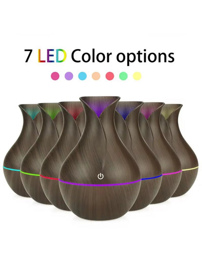 Humidificador de aire eléctrico USB, generador de niebla fría para aromaterapia con aceites esenciales y LED para el hogar.
