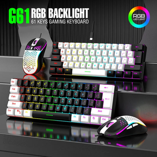 Kit de teclado y ratón gamer para juegos con retroiluminación RGB para PC