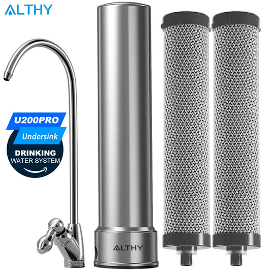ALTHY U200PRO - Purificador de agua potable para debajo del fregadero de cocina con grifo. Reduce bacterias, metales, plomo, cloro y olores.