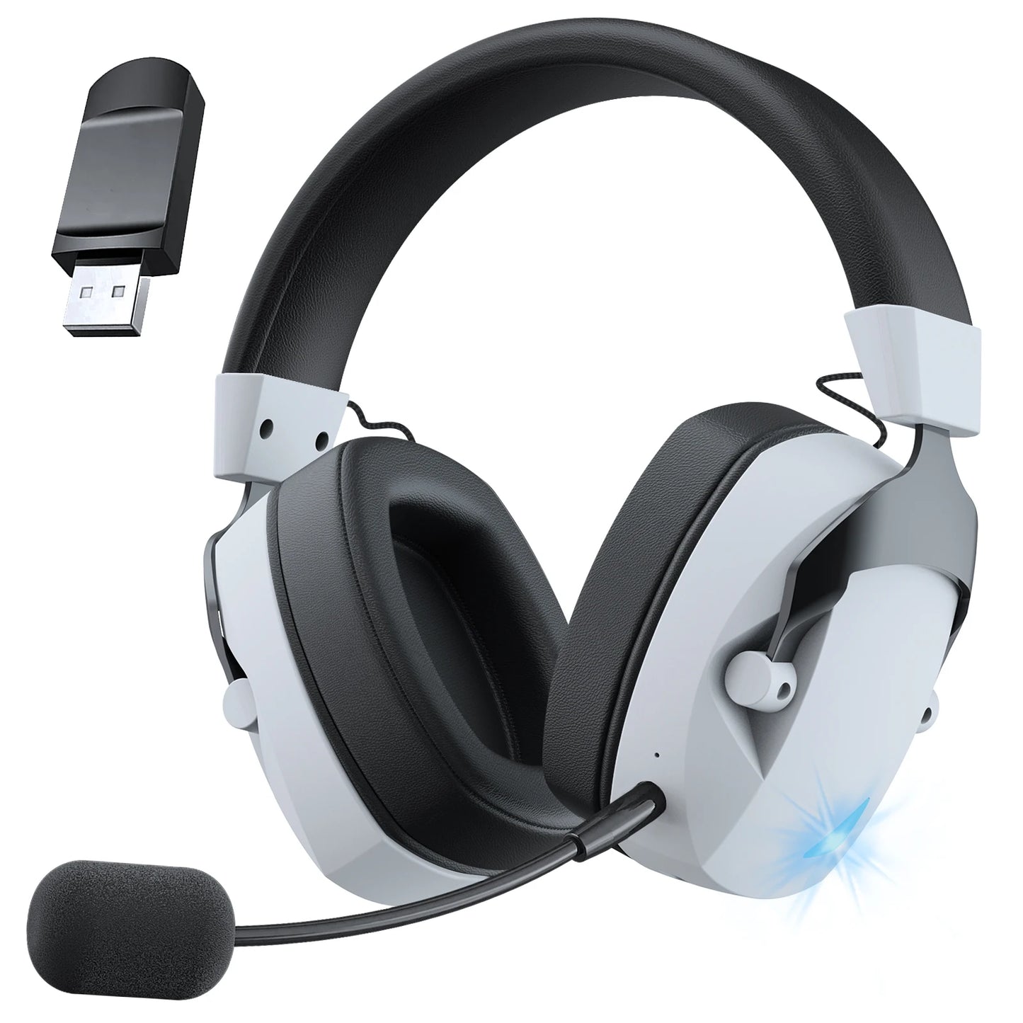 Auriculares inalámbricos para juegos con micrófono y cancelación de ruido.