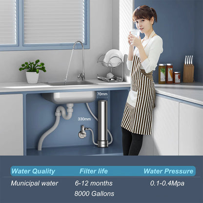 ALTHY U200PRO - Purificador de agua potable para debajo del fregadero de cocina con grifo. Reduce bacterias, metales, plomo, cloro y olores.