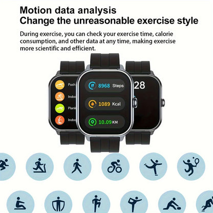 Reloj inteligente deportivo con monitor de frecuencia cardíaca y auriculares Bluetooth.