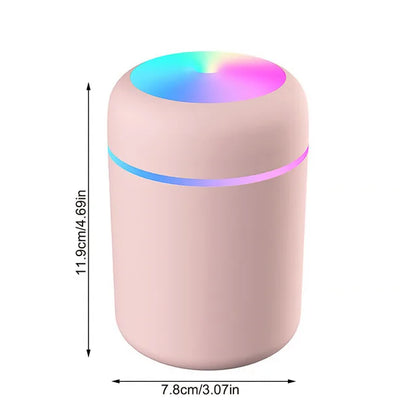 Humidificador multifunción con iluminación ambiental RGB y difusor de aromaterapia de 300ml para espacios pequeños portátil