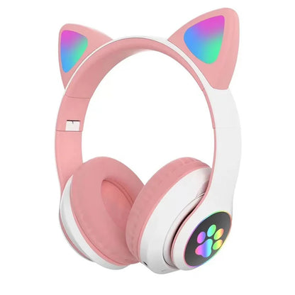 Auriculares inalámbricos con luz LED y Bluetooth.