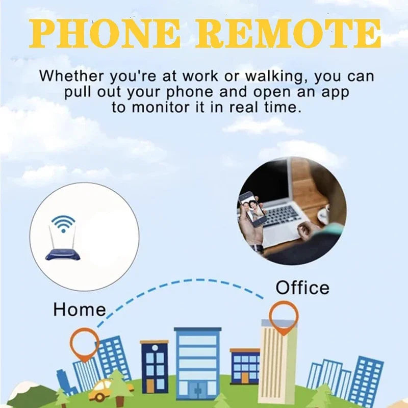 Cámara WiFi inalámbrica 1080P con detección de movimiento, voz bidireccional, seguridad para el hogar y visión nocturna.