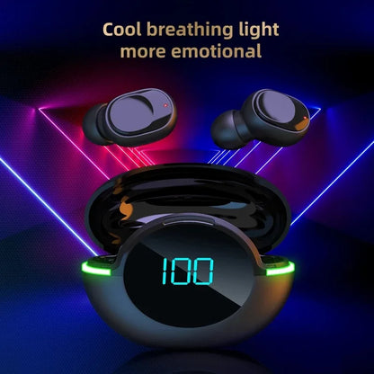 Auriculares Bluetooth digitales, inalámbricos y resistentes al agua.