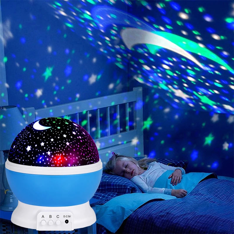 Proyector de luz nocturna de cielo estrellado, lámpara para niños.