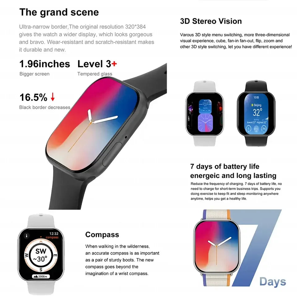 Reloj inteligente 2025, Android, iOS, Bluetooth.