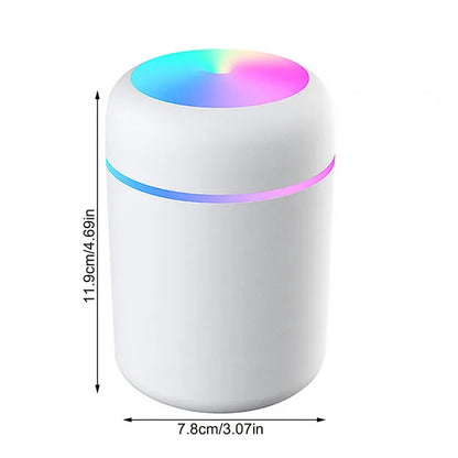 Humidificador multifunción con iluminación ambiental RGB y difusor de aromaterapia de 300ml para espacios pequeños portátil