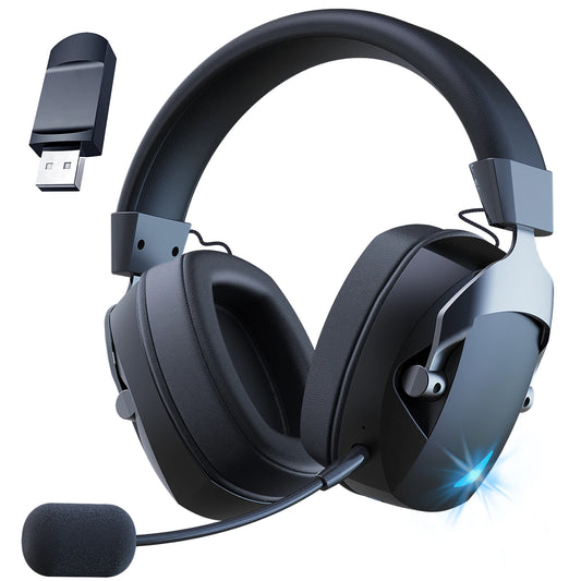 Auriculares inalámbricos para juegos con micrófono y cancelación de ruido.