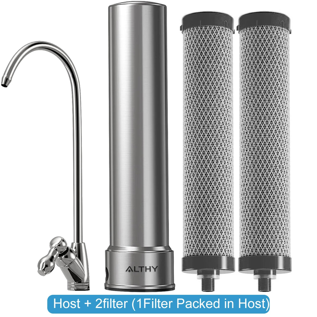 ALTHY U200PRO - Purificador de agua potable para debajo del fregadero de cocina con grifo. Reduce bacterias, metales, plomo, cloro y olores.