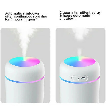 Humidificador multifunción con iluminación ambiental RGB y difusor de aromaterapia de 300ml para espacios pequeños portátil