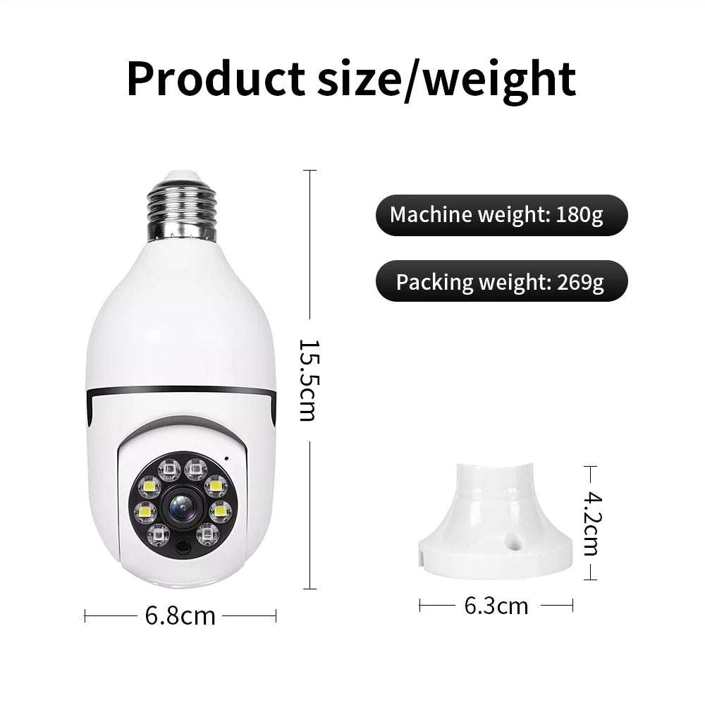 Cámara de seguridad WiFi 2,4 G, para el hogar, con PTZ, visión nocturna, detección de movimiento, monitoreo, 2 antenas