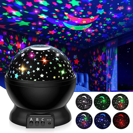 Proyector de luz nocturna de cielo estrellado, lámpara para niños.