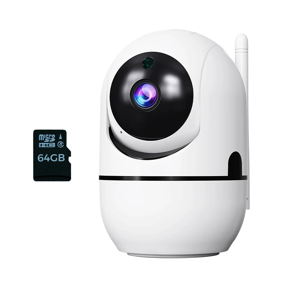Cámara de seguridad inteligente para el hogar de 360°, inteligencia de IA, visión nocturna, seguimiento automático