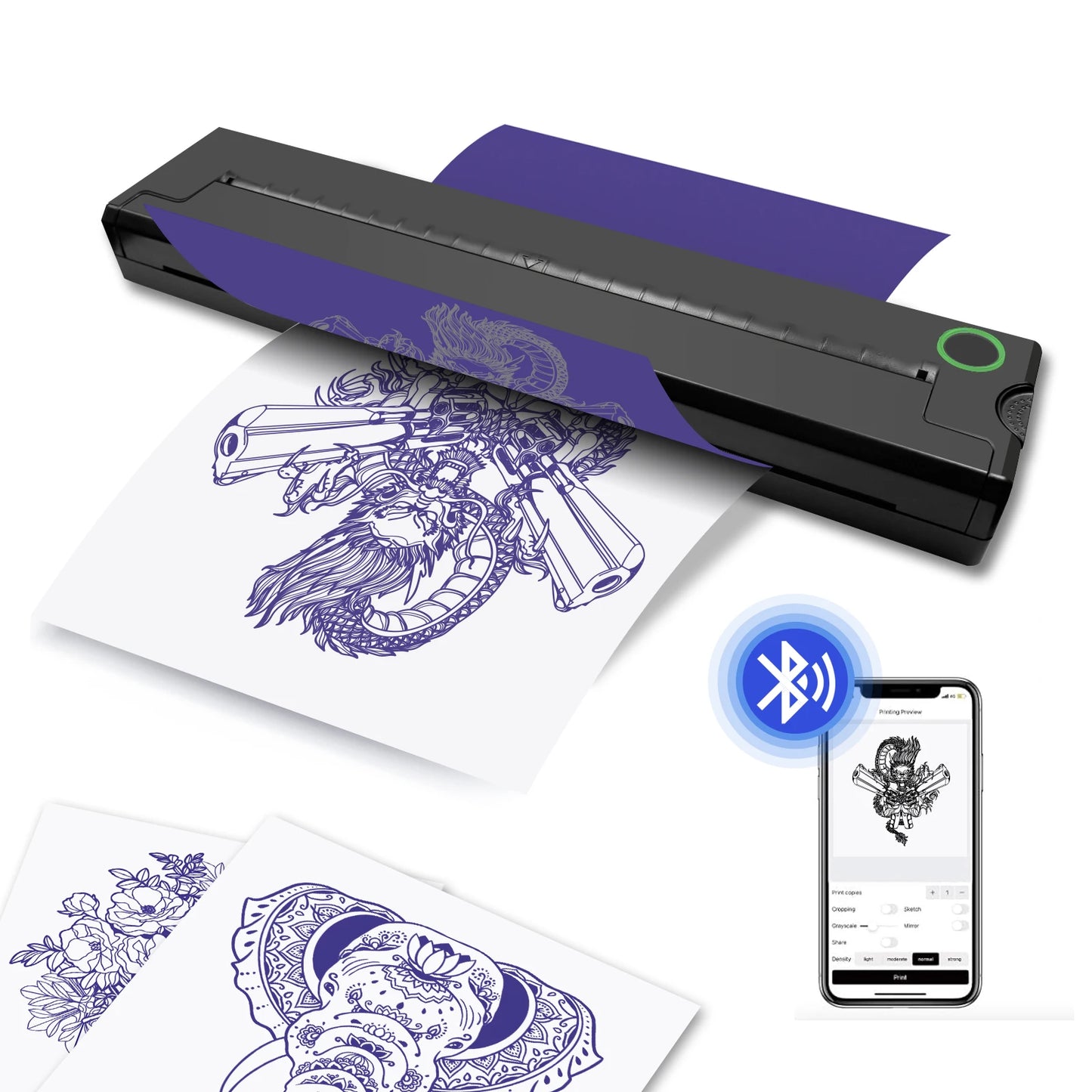 Impresora portátil térmica para tatuajes, plantillas, PDF, Word, Office, impresión A4, transferencia inalámbrica de fotos