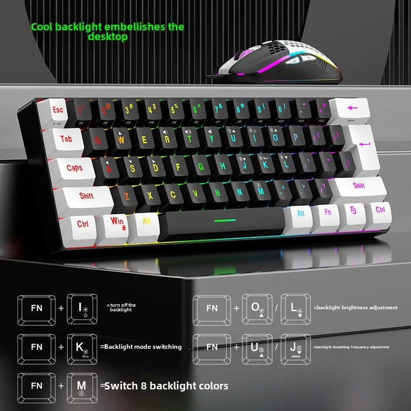 Kit de teclado y ratón gamer para juegos con retroiluminación RGB para PC