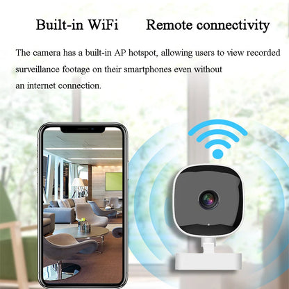 Cámara WiFi inalámbrica 1080P con detección de movimiento, voz bidireccional, seguridad para el hogar y visión nocturna.