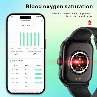 Relojes inteligentes fitness Bluetooth con asistente de voz IA.