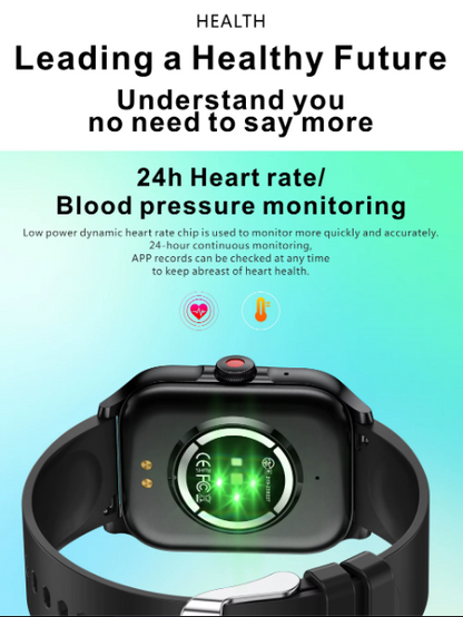 Relojes inteligentes fitness Bluetooth con asistente de voz IA.