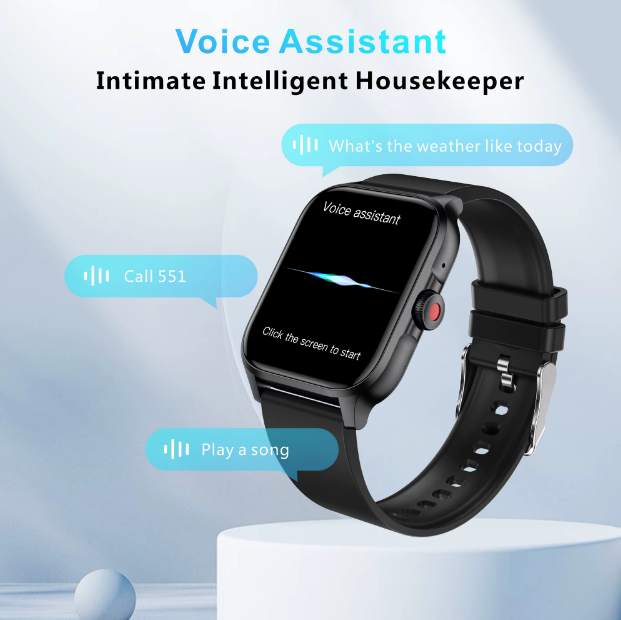 Relojes inteligentes fitness Bluetooth con asistente de voz IA.