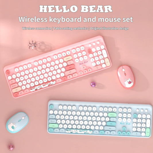 Combo de teclado y ratón inalámbricos MOFii Hello Bear, inalámbricos
