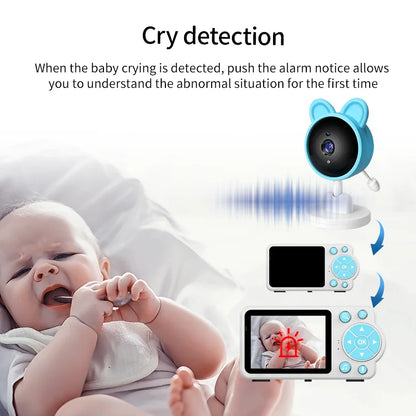 Monitor de bebé con intercomunicador de voz y audio, visión nocturna por infrarrojos para bebé con monitor
